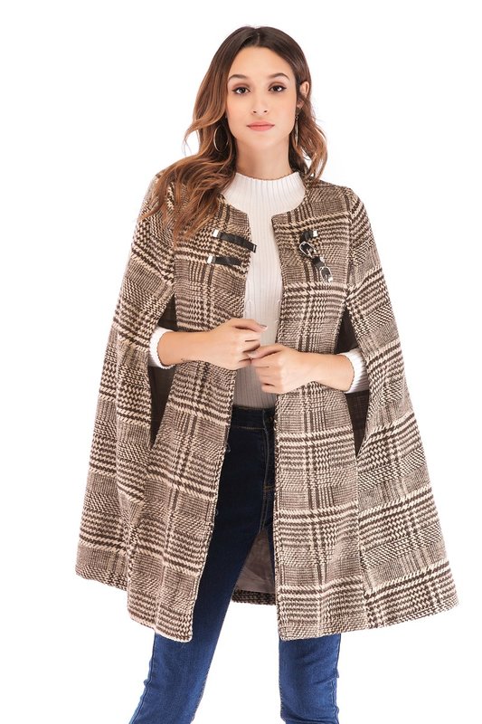 Verificați Tweed Cape Coat