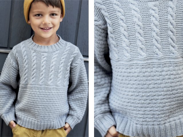 Strikke genser til en gutt