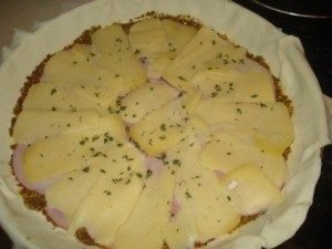 Fransk pai med skinke og ost