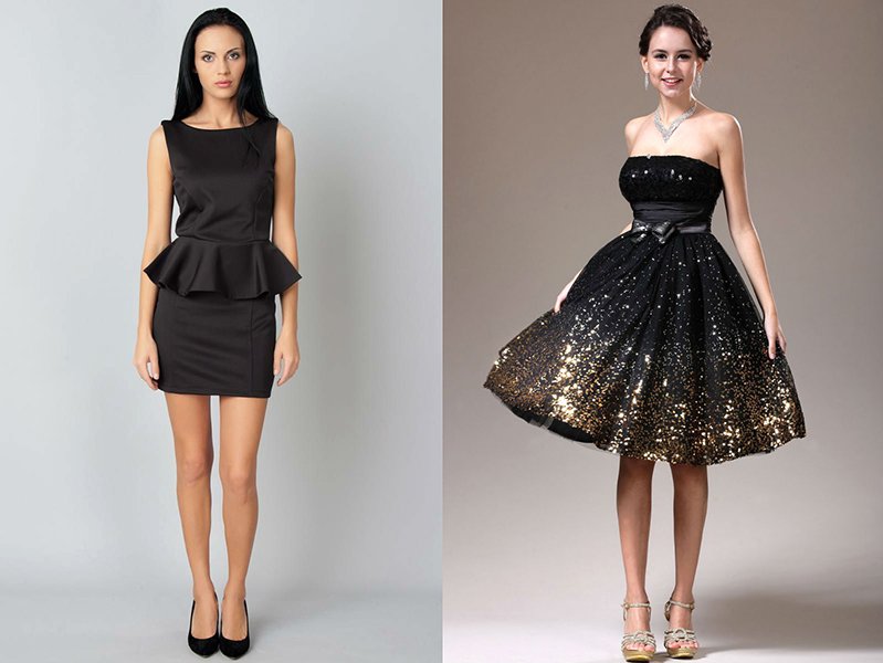 Jenter i vakre svarte kjoler