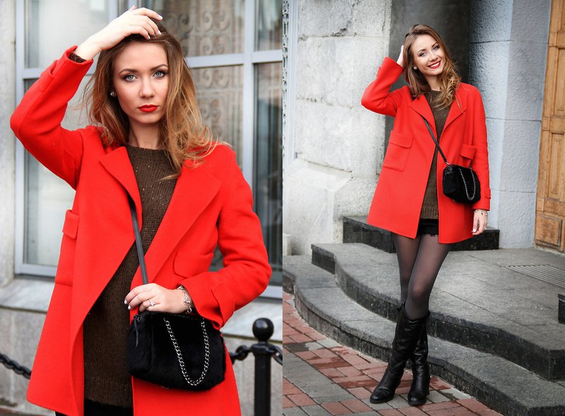 Manteau court rouge