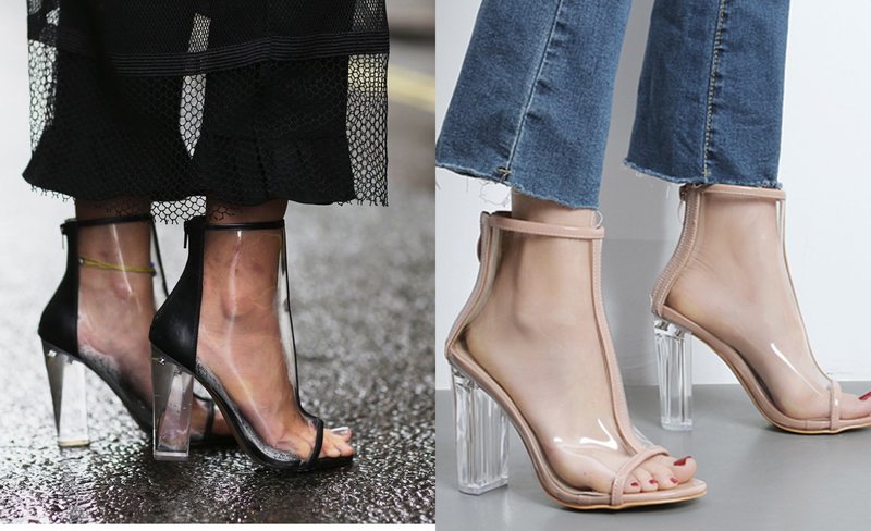 Ce să poarte pantofi cu elemente transparente?
