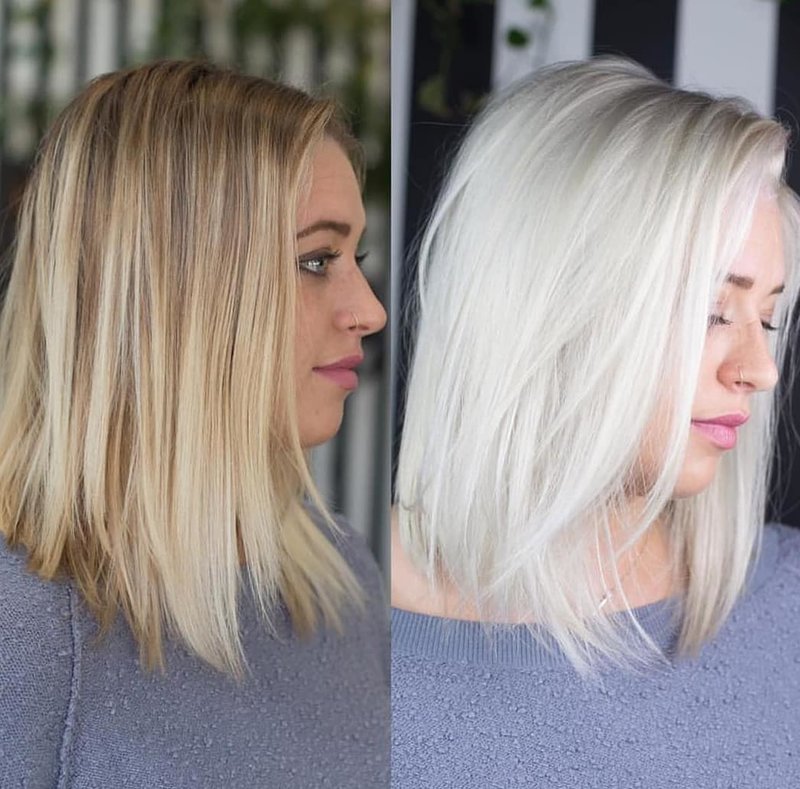 Păr înainte și după lumină