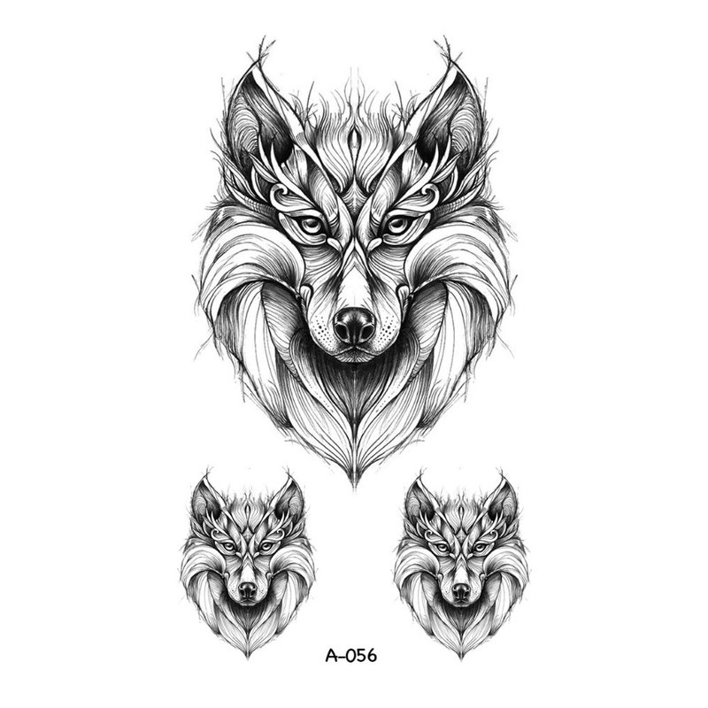 رسم للوشم - الذئب