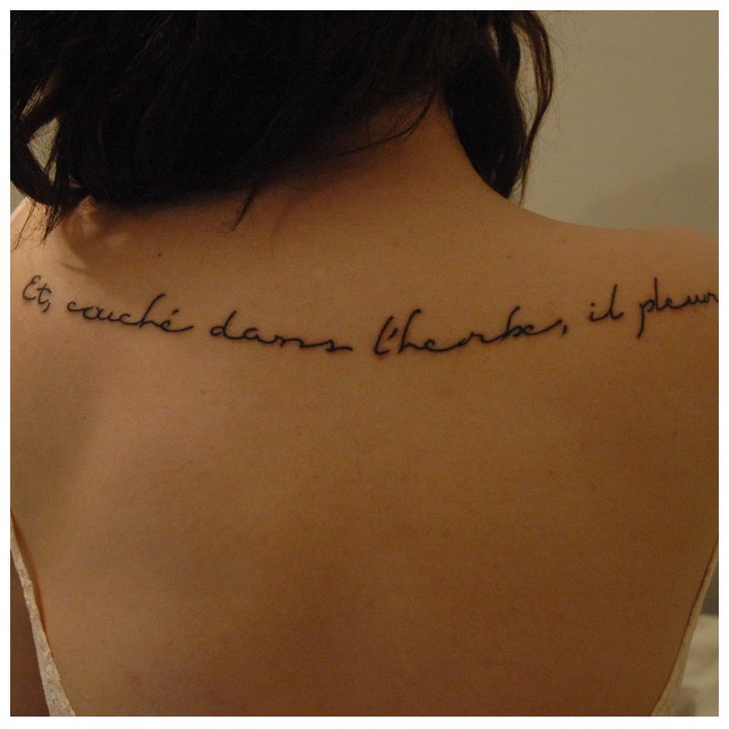 Tatuaj de inscripție franceză