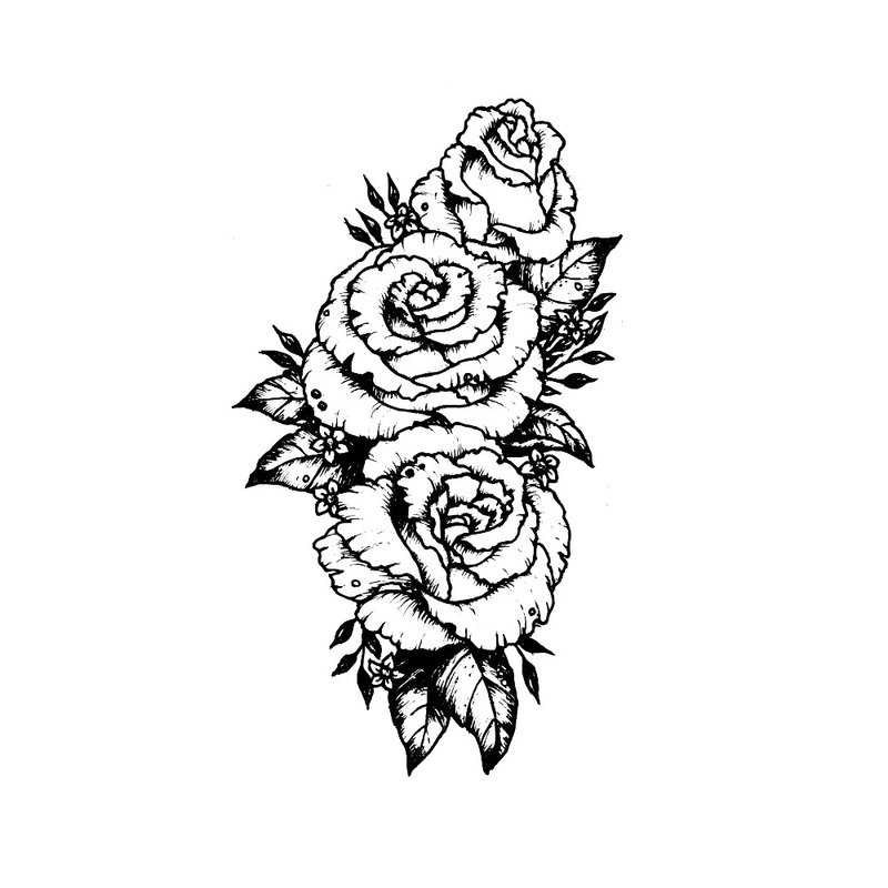 Gėlių tatuiruotės eskizas.