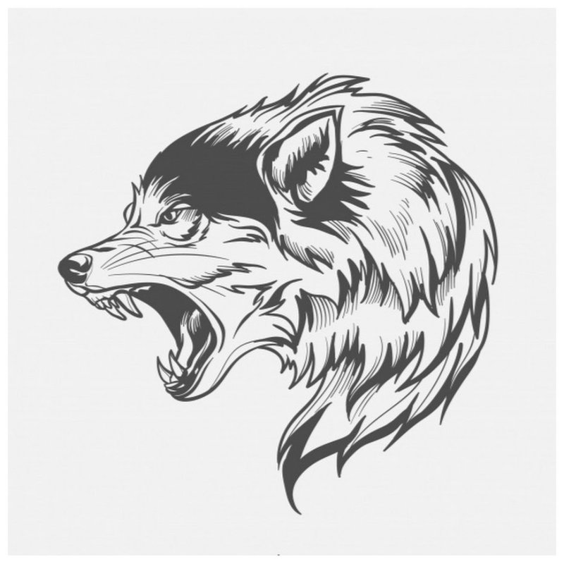 الذئب - رسم للوشم