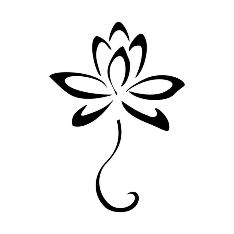 Delikatny kwiat - szkic do tatuażu