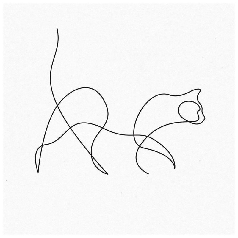 رسم الخطوط العريضة للوشم القط