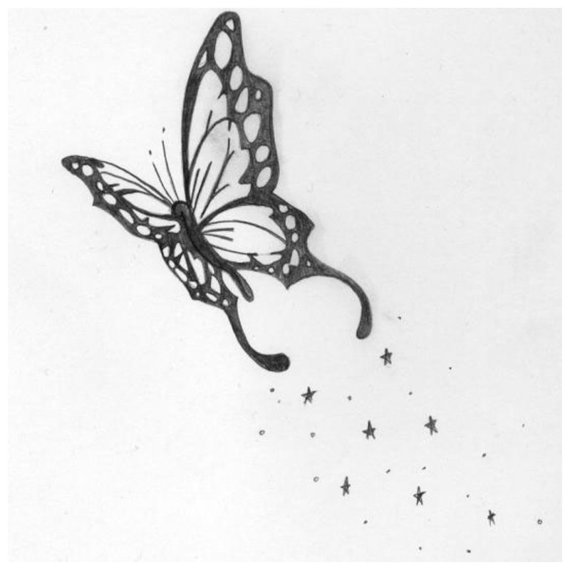 Croquis de tatouage de papillon