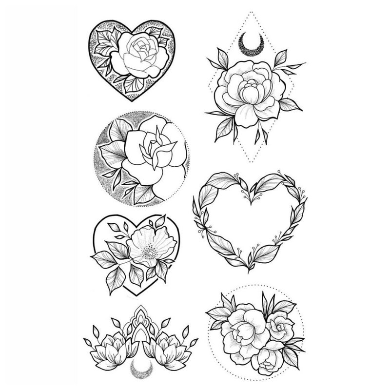 Meilės tema tatuiruočių eskizams