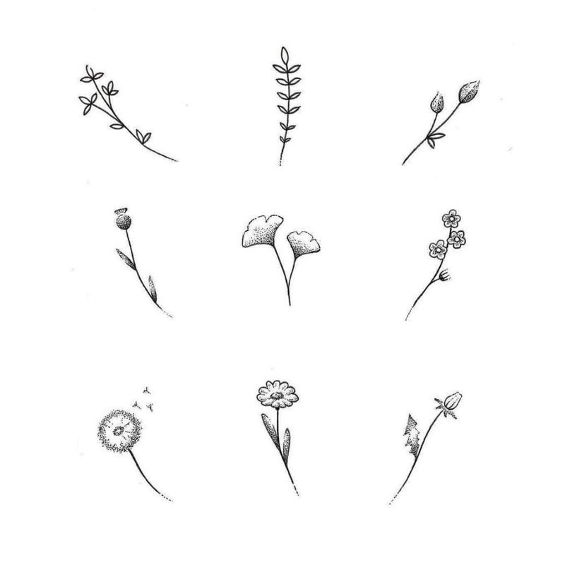 Blomster temaer for skisser for håndleddetatoveringer