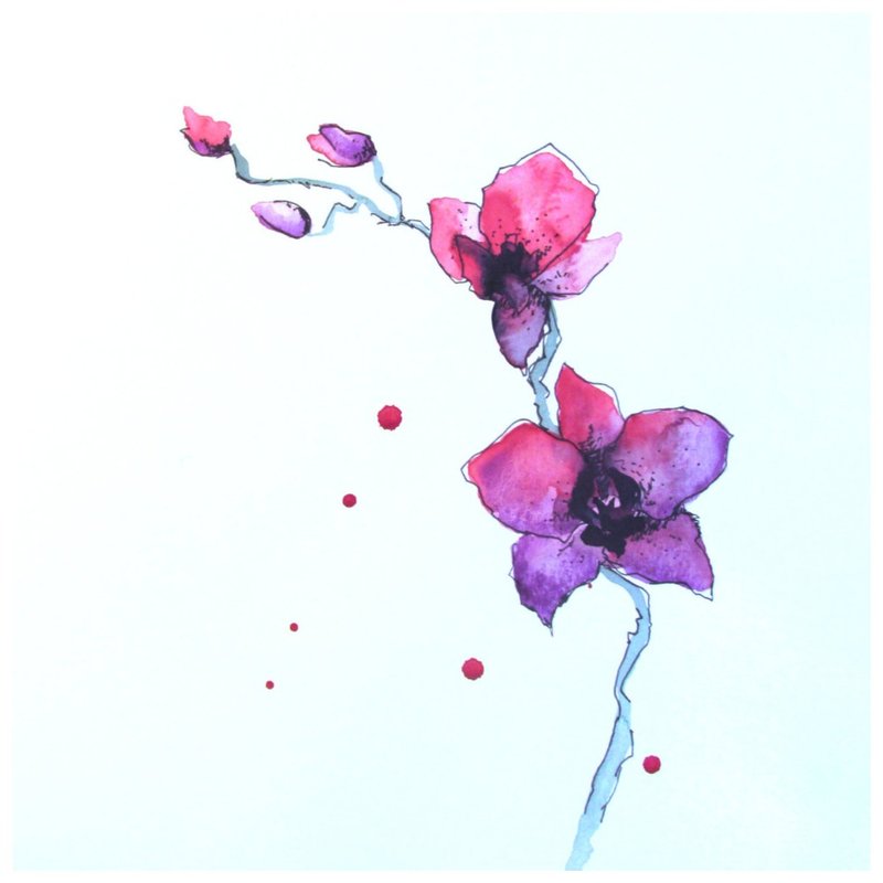 رسم ساكورا الزهور للوشم المائية.