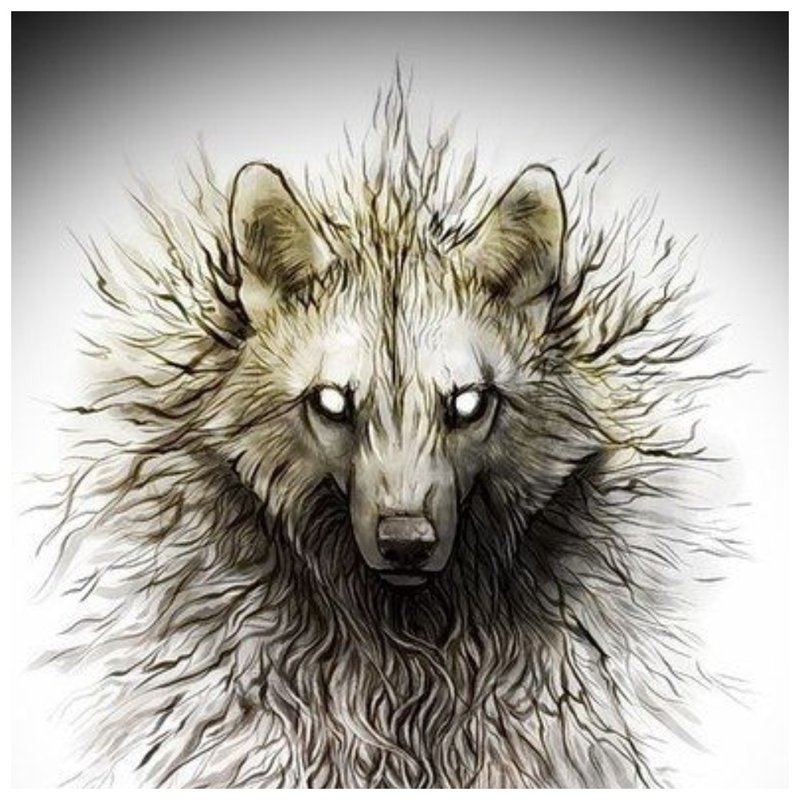 ذئب مخيف - رسم للوشم