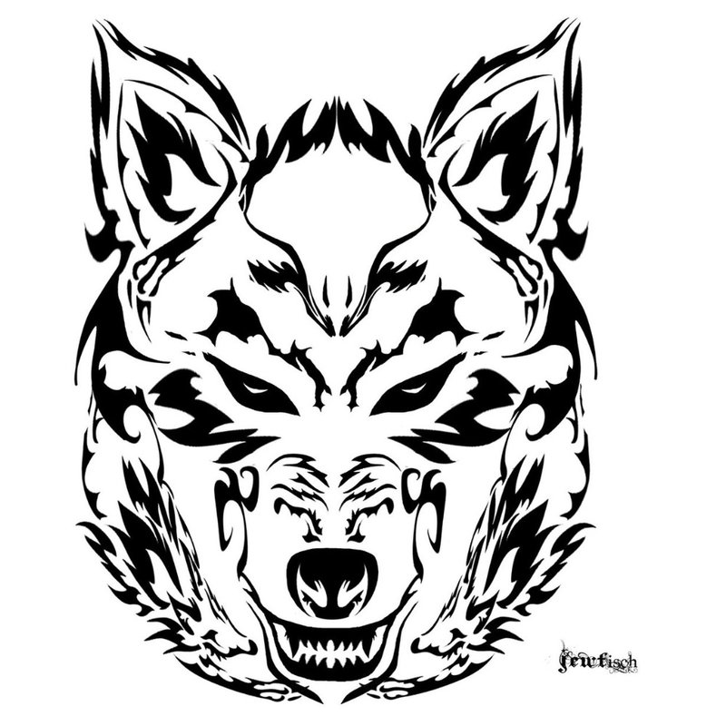 رسم الذئب للوشم