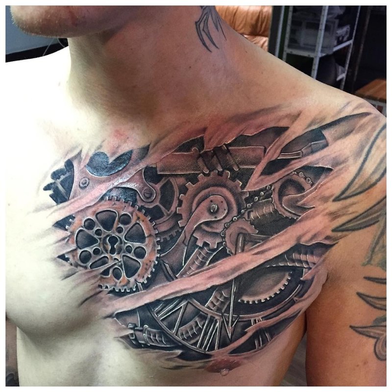 „Cyberpunk“ stiliaus tatuiruotė vyrams