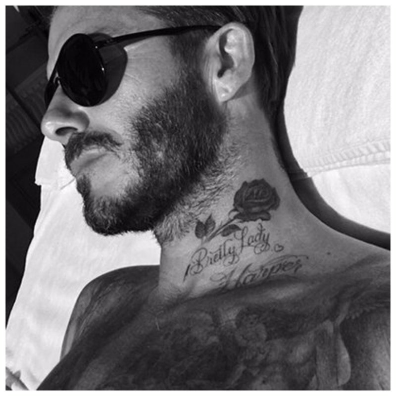 Davido Beckhamo kaklo tatuiruotė