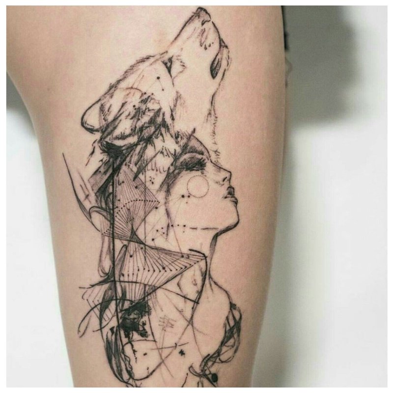 Tatuiruočių mergaitė su vilku